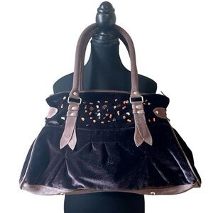 Concubine Large Velvet Handbag with Embellishments NWOT